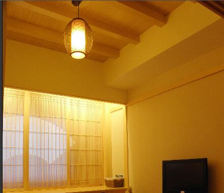 秦皇岛美雅花园二期欧式休息区暖黄色系大型飘窗实木吊顶效果图